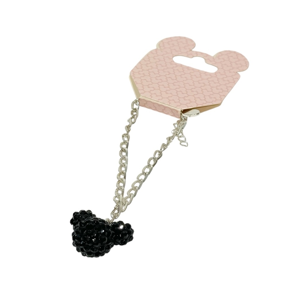 Disney Parks Black Stone Mickey Head Dangle‎ Bracelet NEW